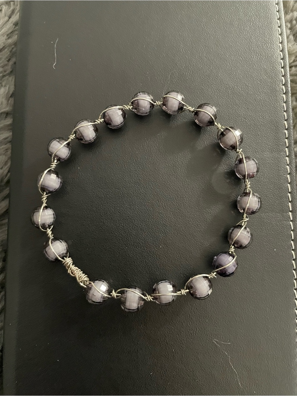 Wire beaded bracelet